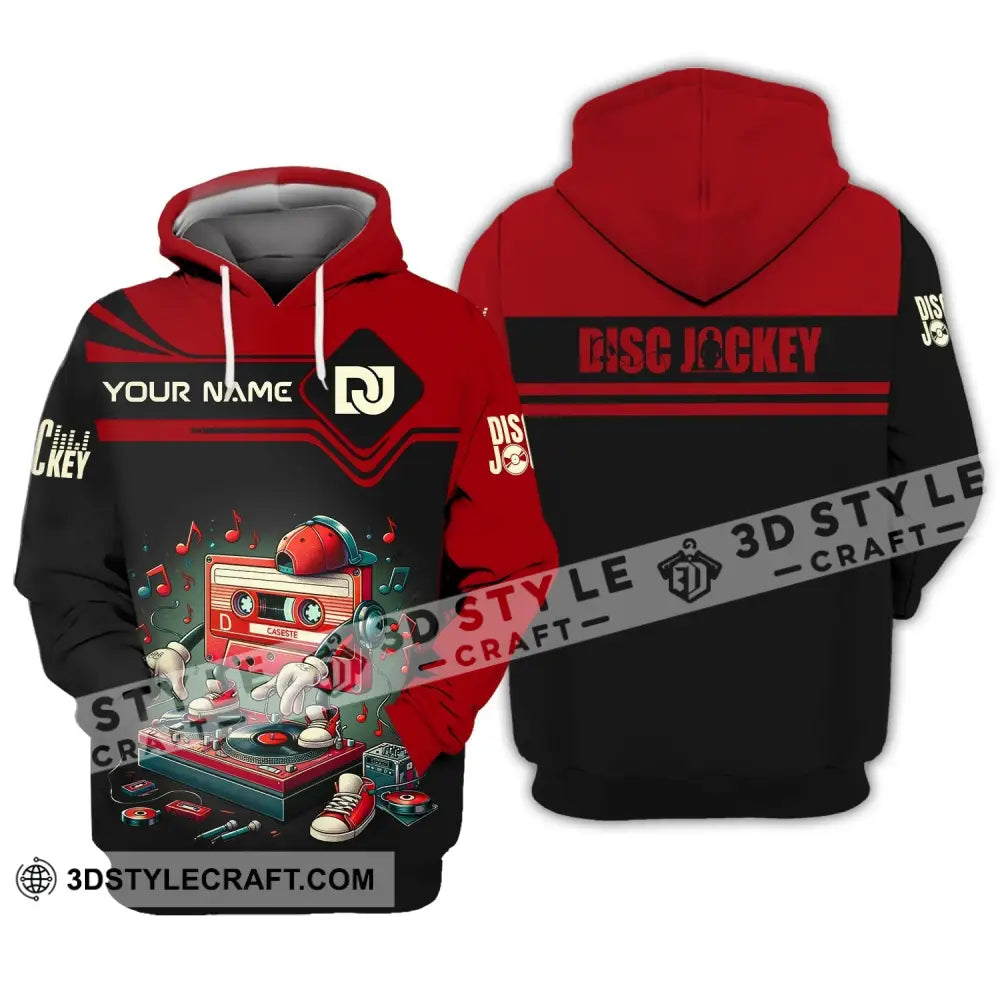 Unisex Shirt Custom Name Disc Jockey T-Shirt Dj Music Lover Gift Hoodie / S