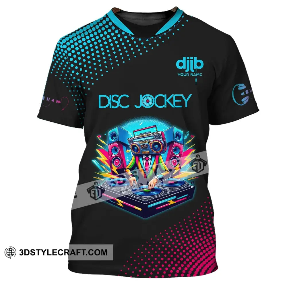 Unisex Shirt Custom Name Disc Jockey T-Shirt Dj Music Lover Gift / S