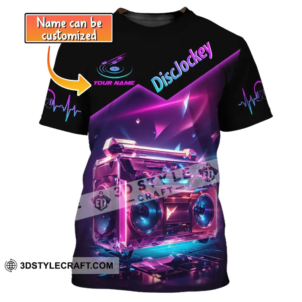 Unisex Shirt Custom Name Disc Jockey T-Shirt Music Lover Dj