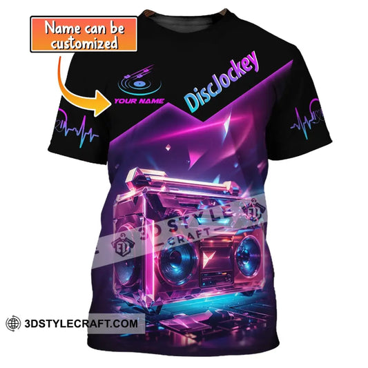 Unisex Shirt Custom Name Disc Jockey T-Shirt Music Lover Dj
