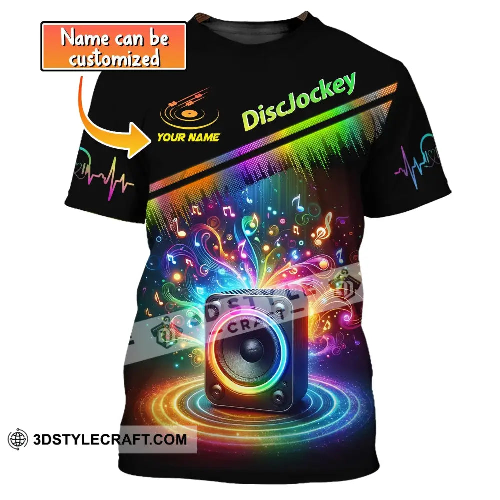 Unisex Shirt Custom Name Disc Jockey T-Shirt Music Lover Dj