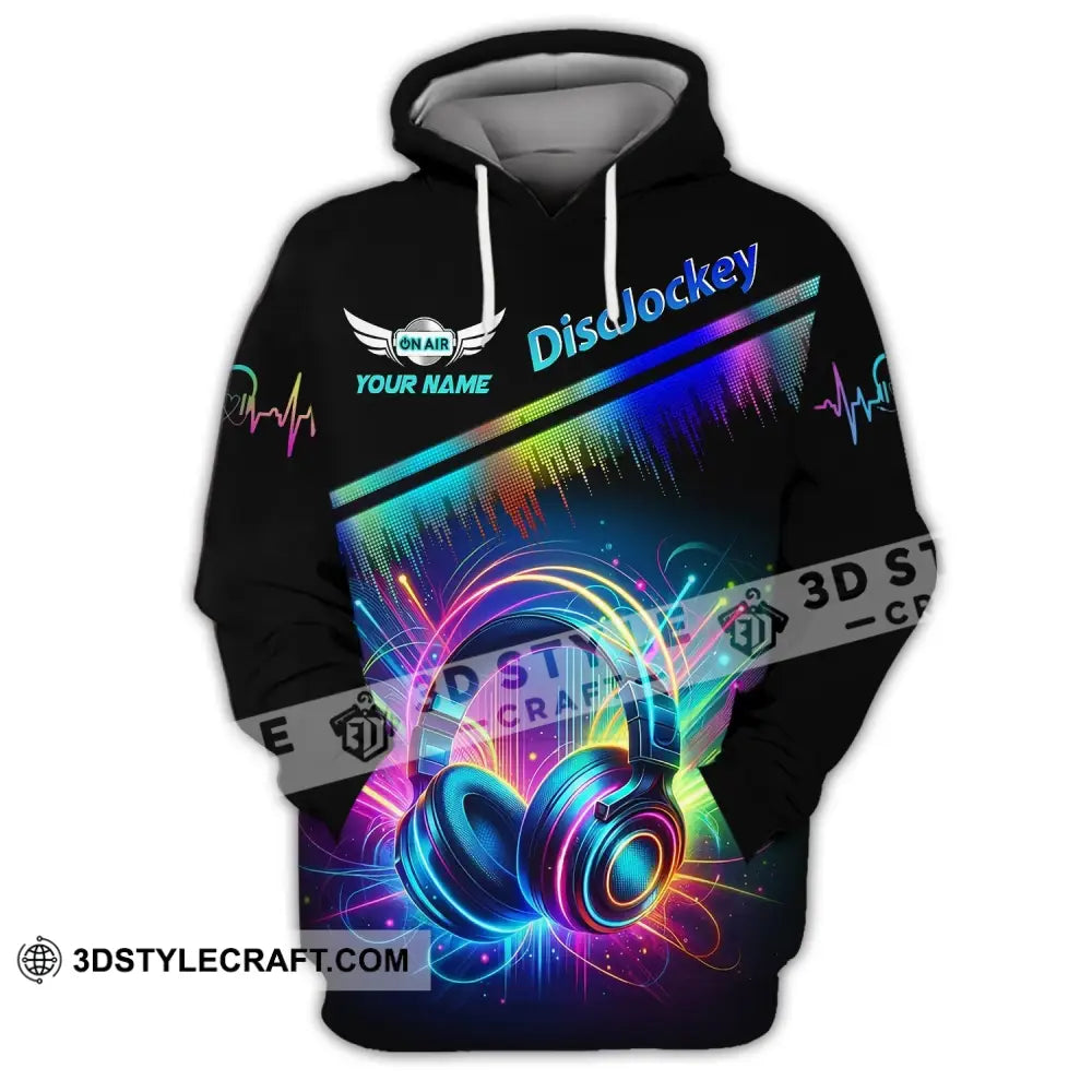 Unisex Shirt Custom Name Disc Jockey T-Shirt Music Lover Dj Hoodie / S