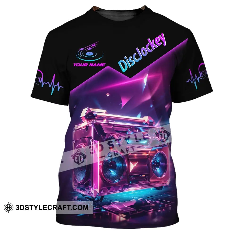 Unisex Shirt Custom Name Disc Jockey T-Shirt Music Lover Dj / S