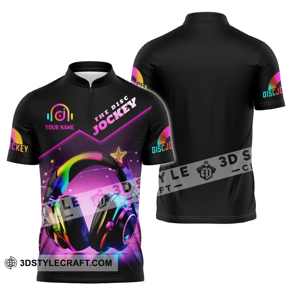 Unisex Shirt Custom Name Disc Jockey The Dj Hoodie Polo Long Sleeve Zipper / S T-Shirt