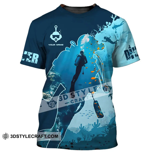 Unisex Shirt, Custom Name Diver Shirt, Diving Gift style option 2