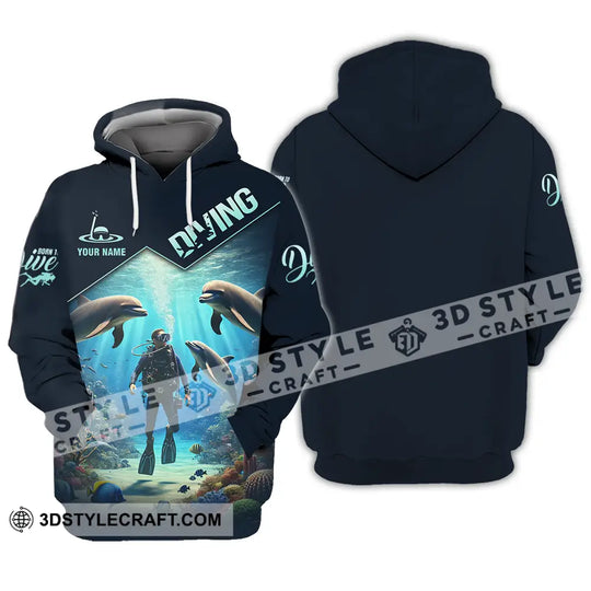 Unisex Shirt - Custom Name Shirt Diving style option 3
