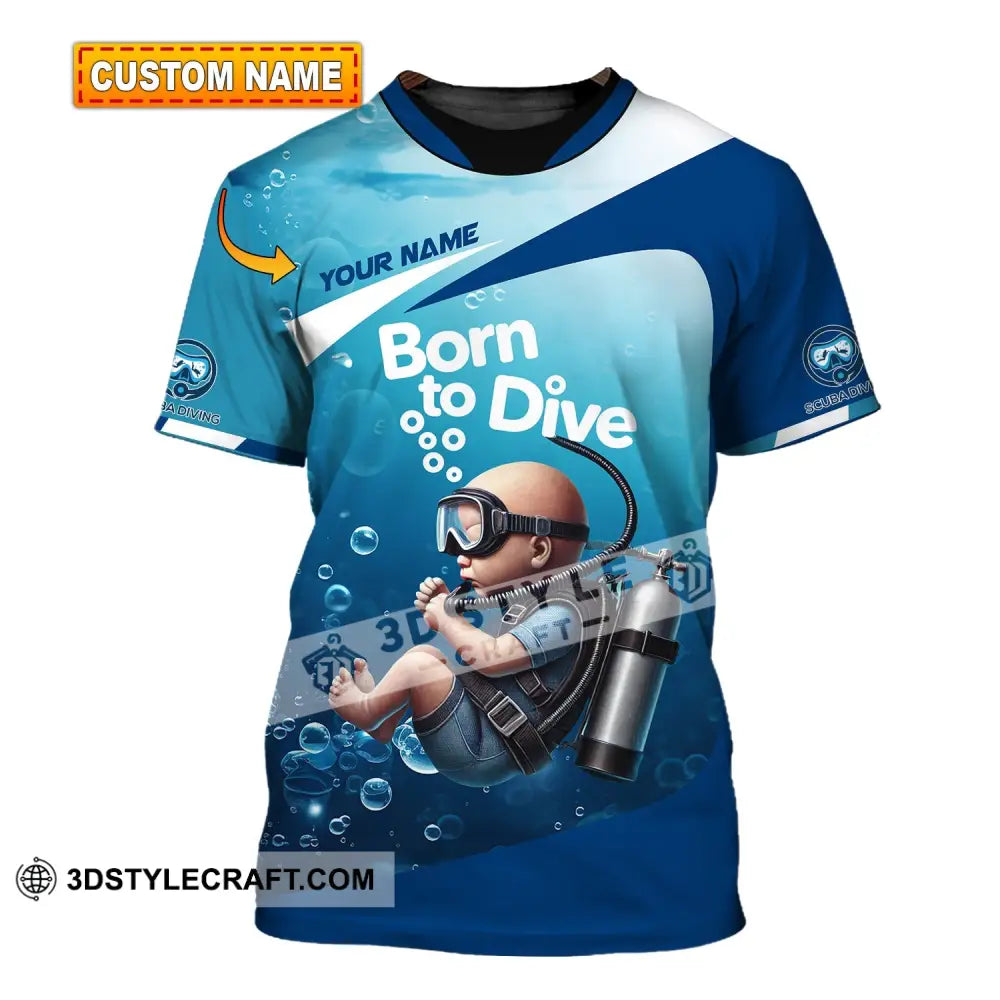 Unisex Shirt Custom Name Diving Love T-Shirt T-Shirt