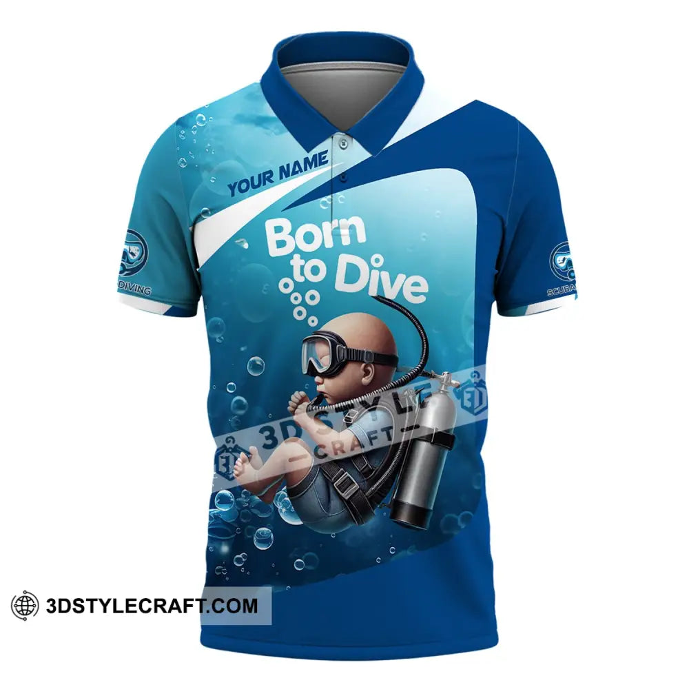 Unisex Shirt Custom Name Diving Love T-Shirt Polo / S T-Shirt