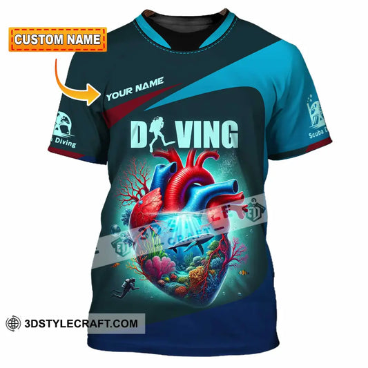 Unisex Shirt Custom Name Diving Polo Long Sleeve T-Shirt