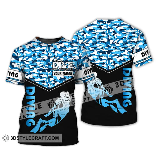 Unisex Shirt - Custom Name Diving T-Shirt - Dive For Adventure - Dive Shirt style option 3