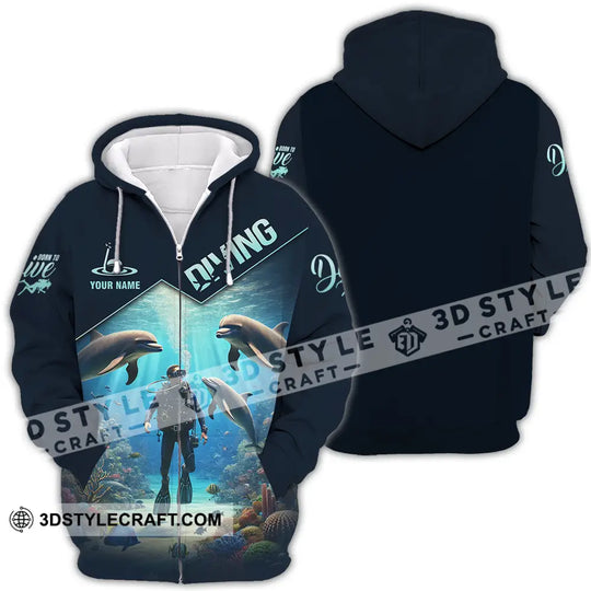 Unisex Shirt - Custom Name Shirt Diving style option 4