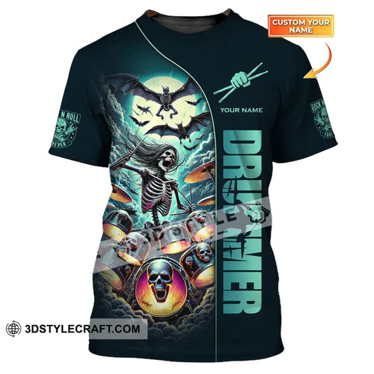 Unisex Shirt Custom Name Drummer Drumming Lover Hoodie Long Sleeve Gift For T-Shirt