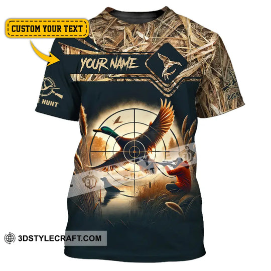 Unisex Shirt, Custom Name Duck Hunter Shirt, Duck Hunting Polo Long Sleeve, Animal Hunter T-Shirt style option 1