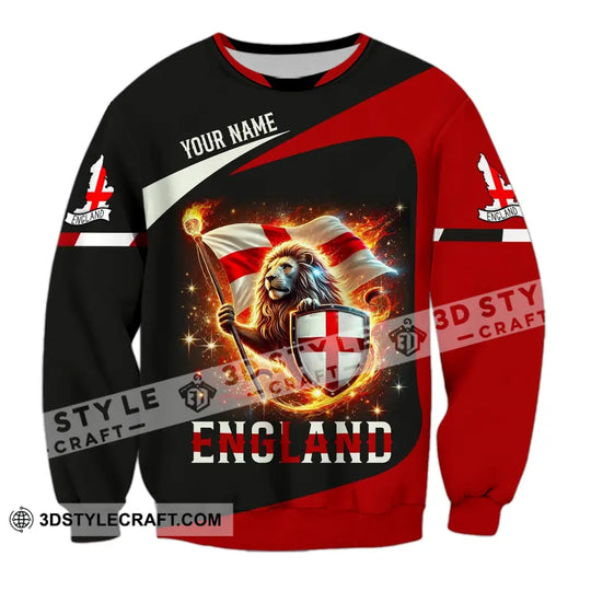 Unisex Shirt - Custom Name Shirt England Fire Lion style option 4
