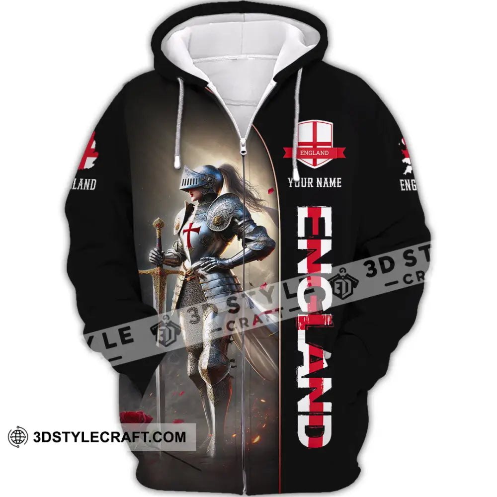 Unisex Shirt Custom Name England Lover Gift Zipper Hoodie / S T-Shirt