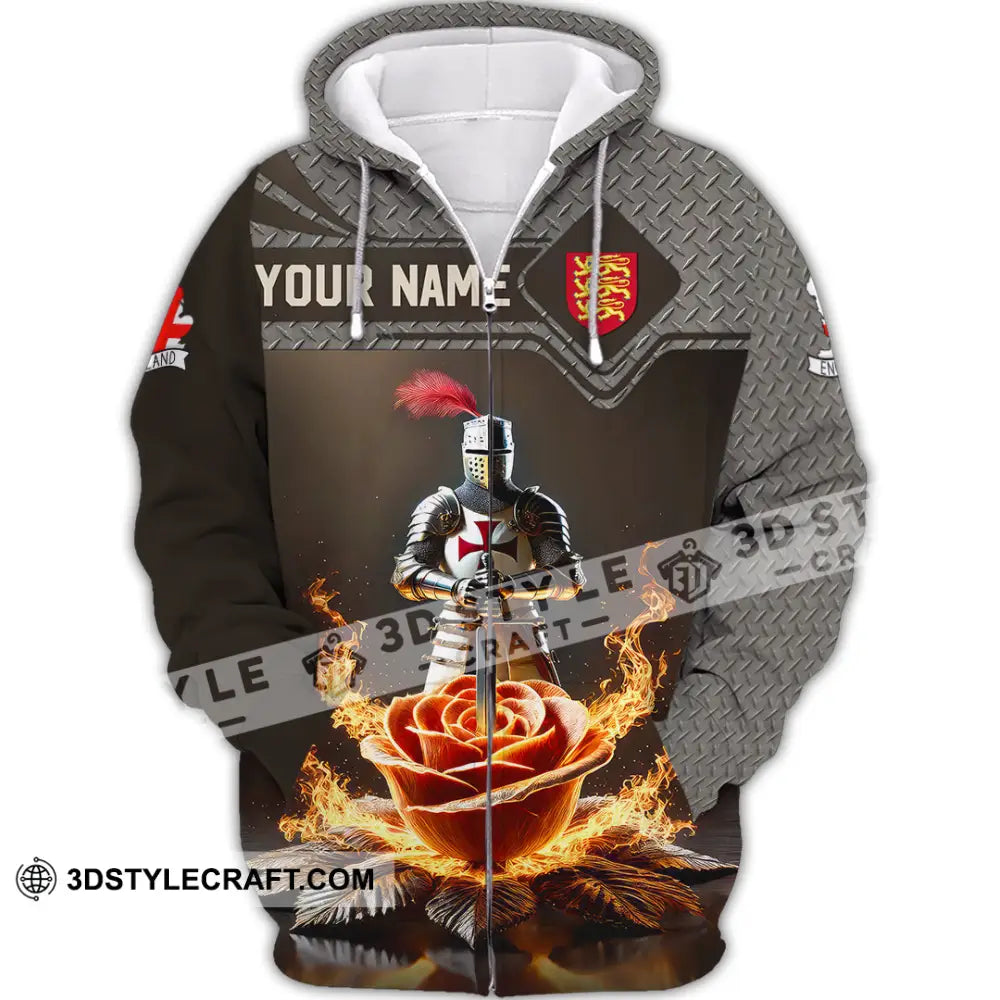 Unisex Shirt Custom Name England Lover Gift Zipper Hoodie / S T-Shirt