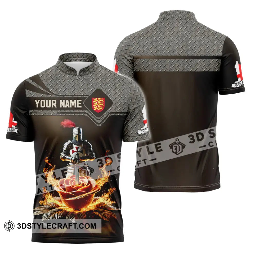 Unisex Shirt Custom Name England Lover Gift Zipper Polo / S T-Shirt