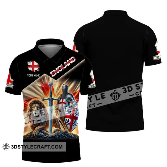 Unisex Shirt, Custom Name England Shirt, England Polo Long Sleeve Shirt, English T-Shirt style option 4