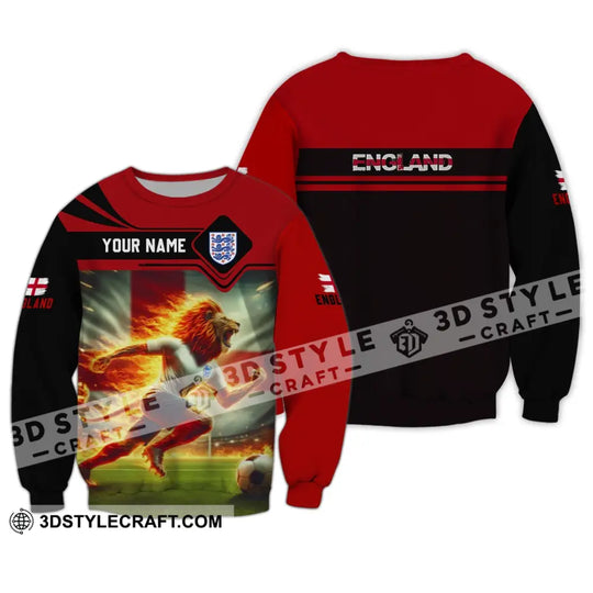 Unisex Shirt - Custom Name, England Team Red And Black Shirt style option 4