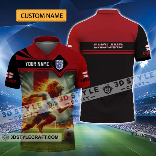 Unisex Shirt - Custom Name, England Team Red And Black Shirt style option 1