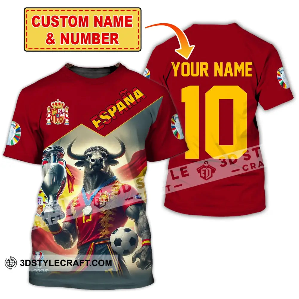 Unisex Shirt Custom Name Espana Football Polo Euro 2024 Hoodie Long Sleeve T-Shirt