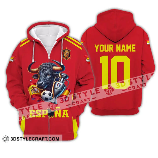 Unisex Shirt, Custom Name Espana Football Polo Shirt, Euro 2024 Espana Football Hoodie Long Sleeve Shirt style option 4