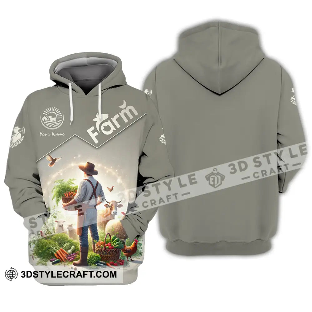 Unisex Shirt Custom Name Farmer Long Sleeve Polo Hoodie / S T-Shirt