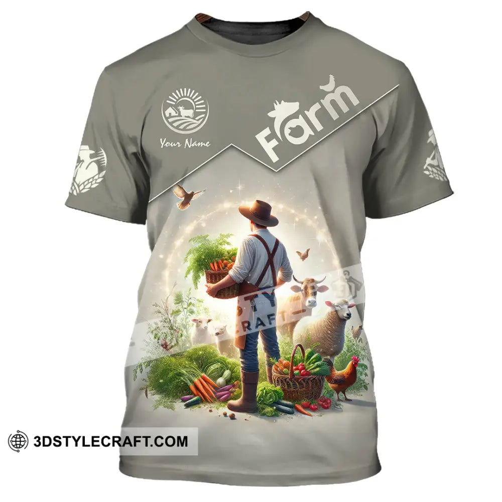 Unisex Shirt Custom Name Farmer Long Sleeve Polo T-Shirt / S T-Shirt