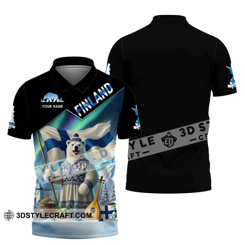 Unisex Shirt Custom Name Finland T-Shirt Lover Gift Polo / S T-Shirt