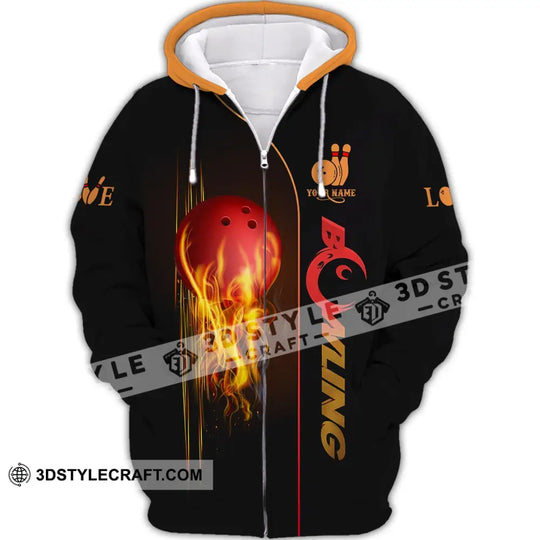 Unisex Shirt - Custom Name Fire Bowling Shirt style option 3