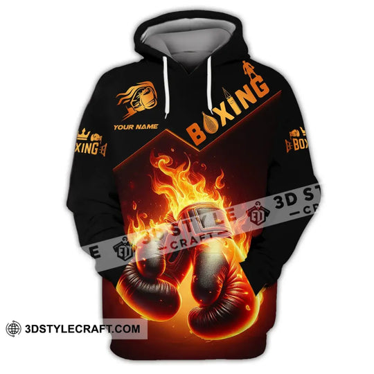 Unisex Shirt - Custom Name Shirt, Fire Boxing Gloves style option 3