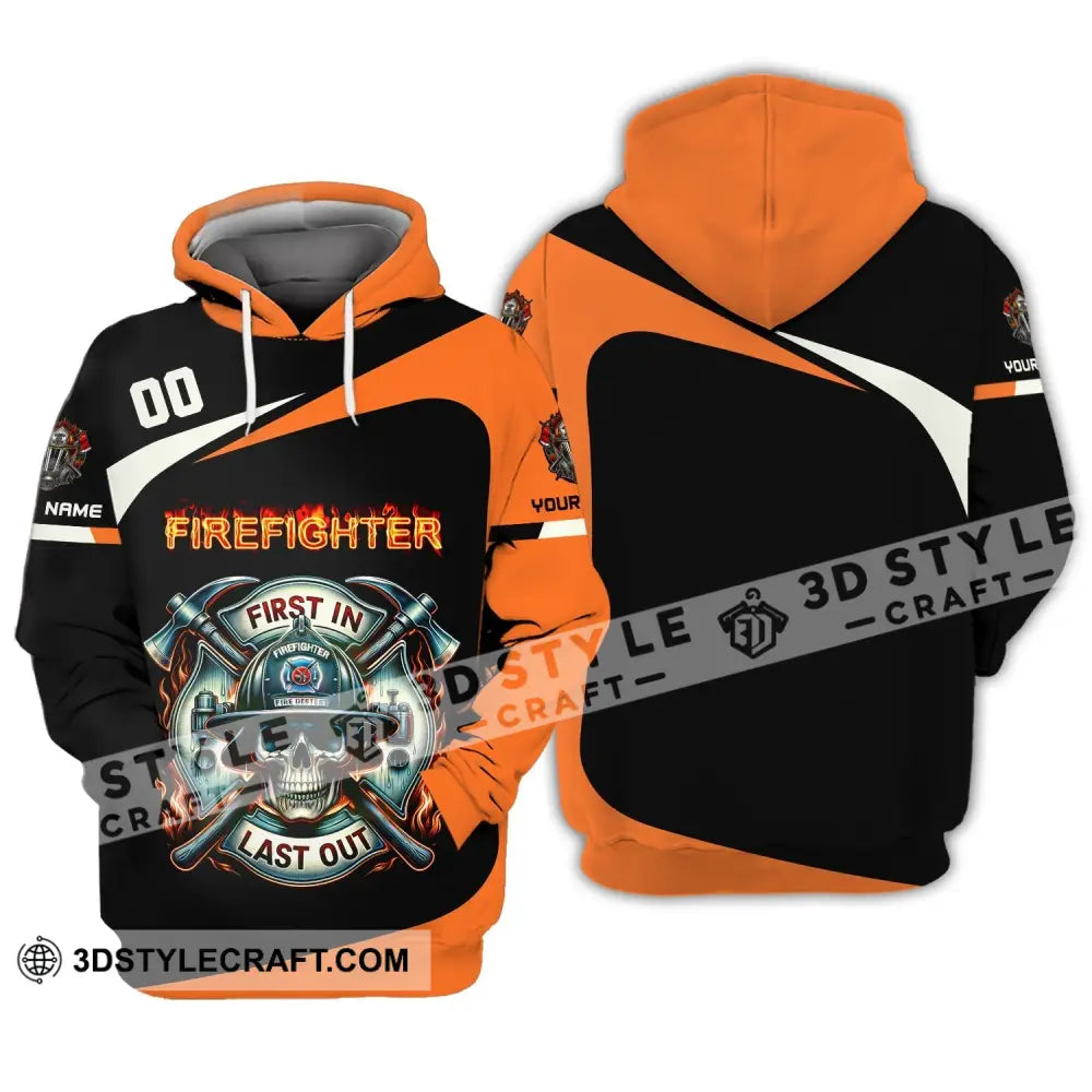 Unisex Shirt Custom Name Fire Fighter T-Shirt For Firefighter T-Shirt Polo Hoodie / S