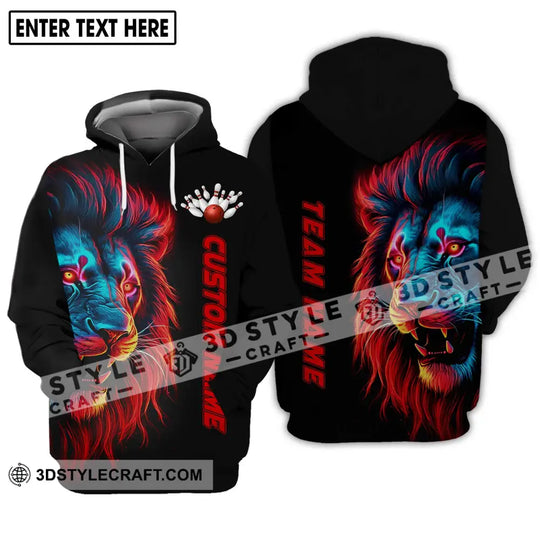 Unisex Shirt - Custom Name Shirt, Fire Lion Bowling Shirt style option 3