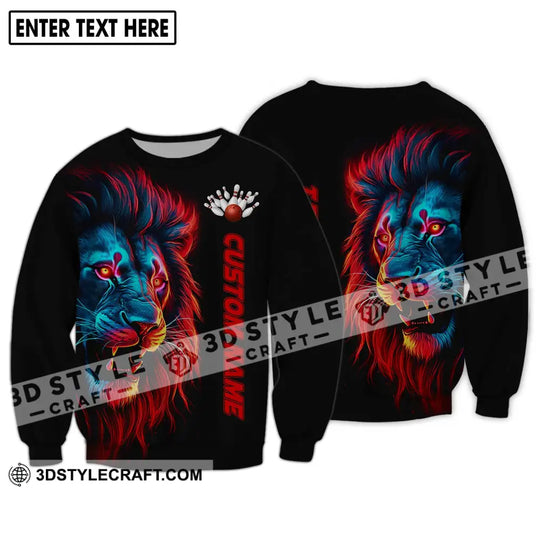 Unisex Shirt - Custom Name Shirt, Fire Lion Bowling Shirt style option 4