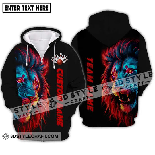 Unisex Shirt - Custom Name Shirt, Fire Lion Bowling Shirt style option 2