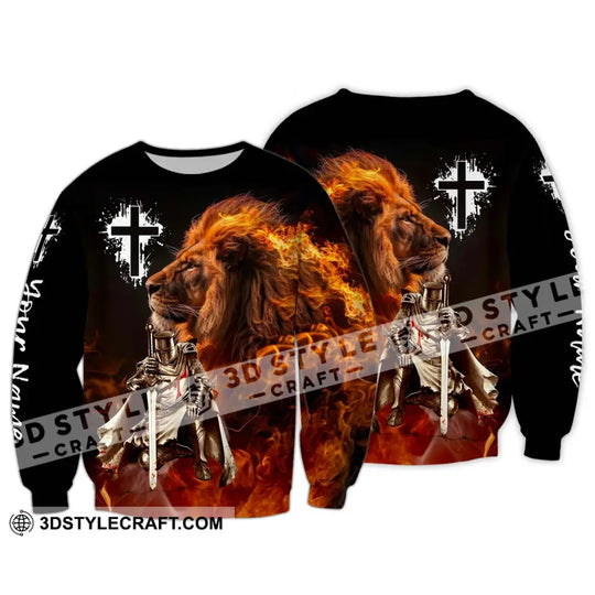 Unisex Shirt - Custom Name Shirt Fire Lion Warrior style option 4