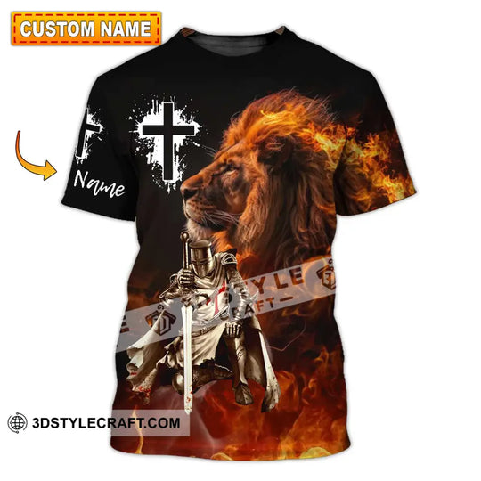 Unisex Shirt - Custom Name Shirt Fire Lion Warrior style option 1