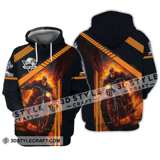 Unisex Shirt - Custom Name Fire Motobike Shirt For Player style option 3