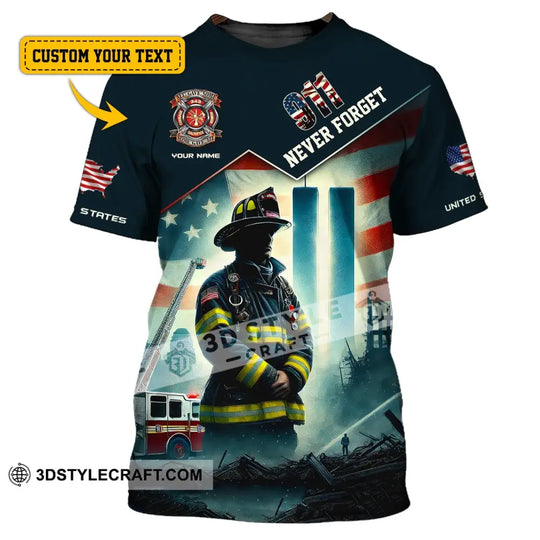 Unisex Shirt, Custom Name Firefighter Shirt, Firefighter Memorial Shirt, Fallen Firefighters 911 Memorial style option 1