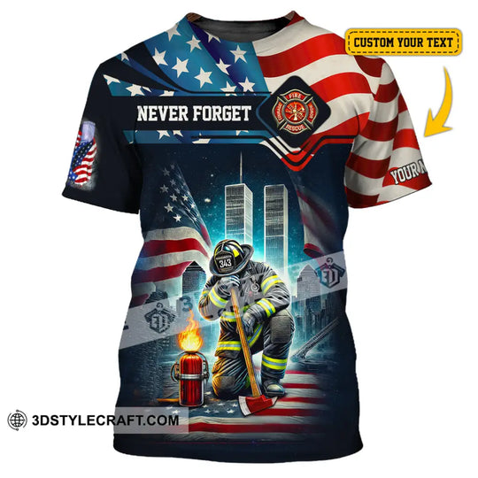Unisex Shirt, Custom Name Firefighter Shirt, Firefighter Memorial Shirt, Fallen Firefighters 911 Memorial style option 1