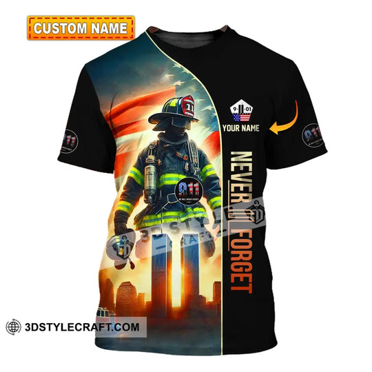Unisex Shirt, Custom Name Firefighter Shirt, Firefighter Memorial, Fallen Firefighters 911 Memorial T-Shirt style option 1
