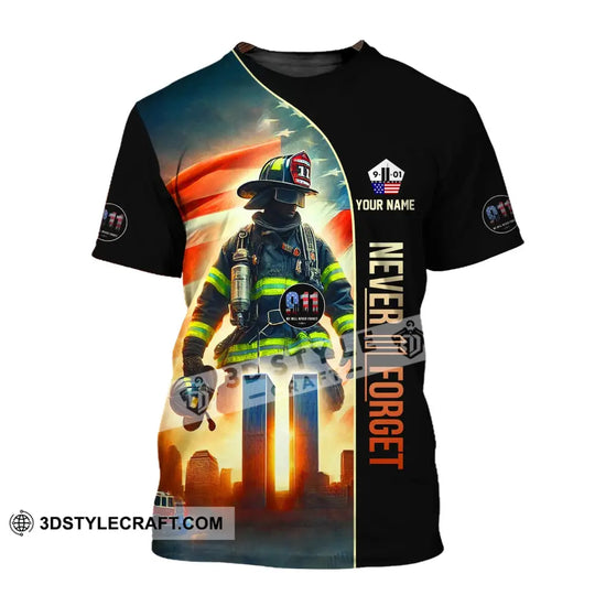 Unisex Shirt, Custom Name Firefighter Shirt, Firefighter Memorial, Fallen Firefighters 911 Memorial T-Shirt style option 2