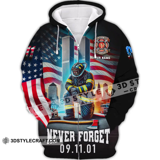 Unisex Shirt, Custom Name Firefighter Shirt, Firefighter Memorial Shirt, Fallen Firefighters 911 Memorial style option 3