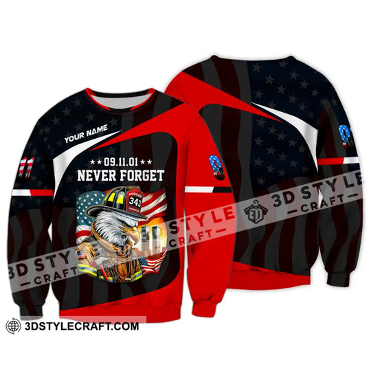 Unisex Shirt, Custom Name Firefighter Shirt, Never Forget, 911 Memorial Shirt style option 3
