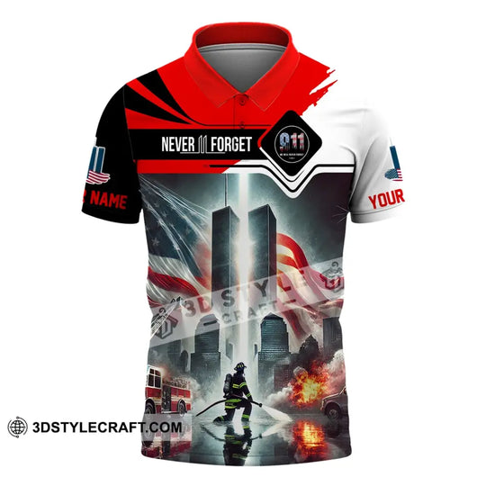 Unisex Shirt, Custom Name Firefighter Shirt, Never Forget, Fallen Firefighters Memorial T-Shirt style option 4