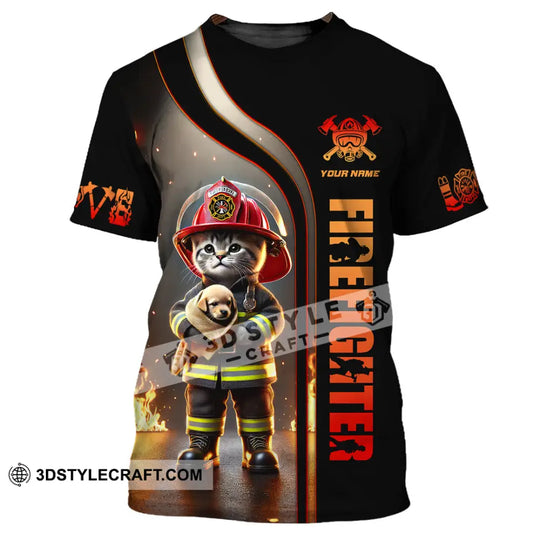 Unisex Shirt, Custom Name Firefighter Shirt, Firefighter T-Shirt Hoodie Long Sleeve Shirt style option 2