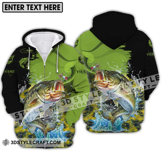 Unisex Shirt - Custom Name Fish On Fish Green And Black Shirt style option 2