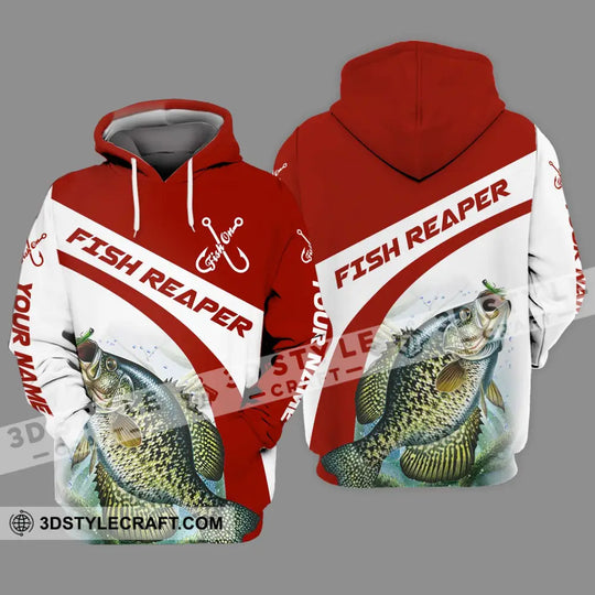 Unisex Shirt - Custom Name Shirt, Fish Reaper Red And White style option 3