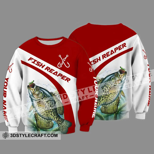 Unisex Shirt - Custom Name Shirt, Fish Reaper Red And White style option 4