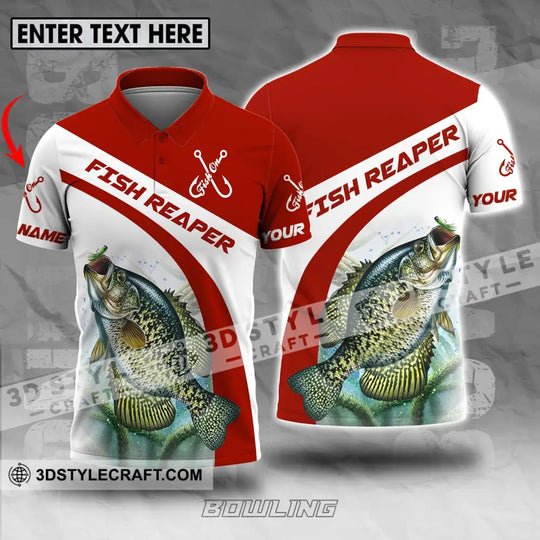 Unisex Shirt - Custom Name Shirt, Fish Reaper Red And White style option 1